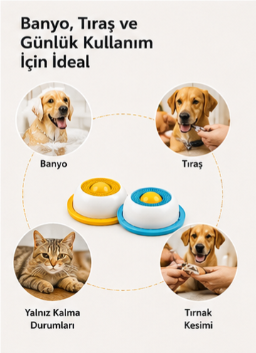Yalama Kasesi | Yavaş Besleme, Ödül ve Yoğurt Kasesi | Kedi ve Köpekler İçin 2'li Set