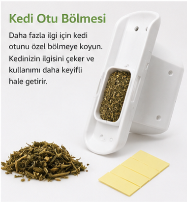 Kendinden Masaj ve Tüy Toplama Fırçası | Kedi Masaj Köşesi & Tüy Toplayıcı