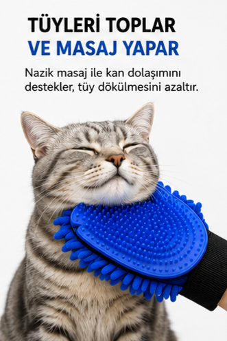 Kedi ve Köpek Bakım Eldiveni | 2'si 1 Arada Grooming Eldiveni